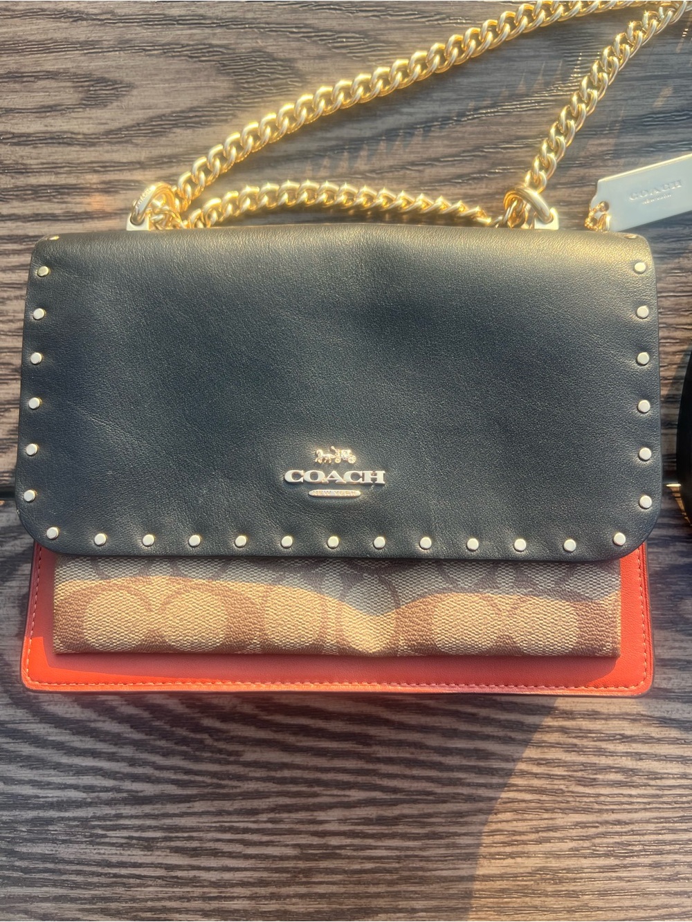 COACH KLARE CROSSBODY IN SIGNATURE SNAKE EMBOSSED WITH RIVETS 90400 - Picture 3 of 14